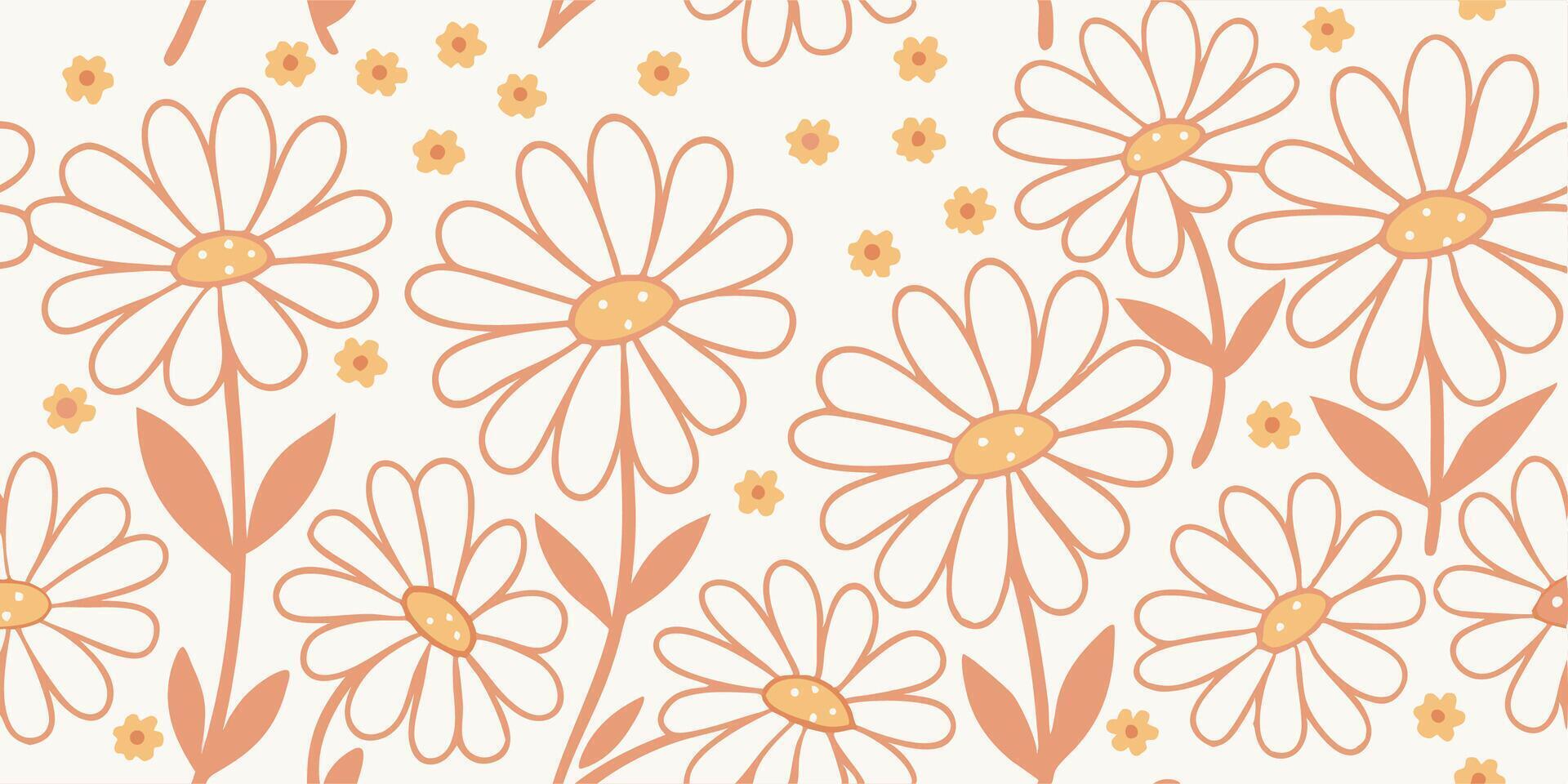 Daisy Flower Pattern Background Floral Design vector