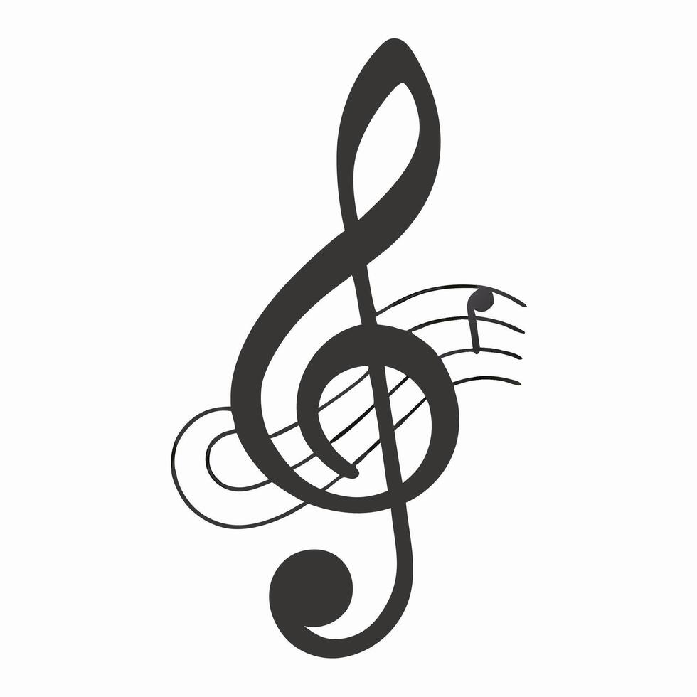 Treble Clef with Musical Notes Graphic vector