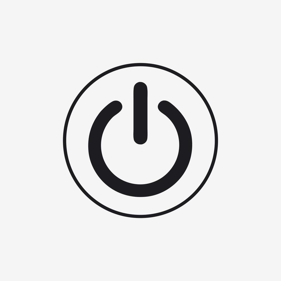 On Off Power Button Icon Symbol, Circle Design vector