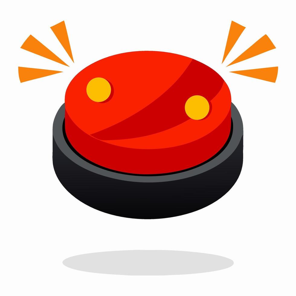 Red Button Icon Isometric 3D Push Button with Click Effect vector