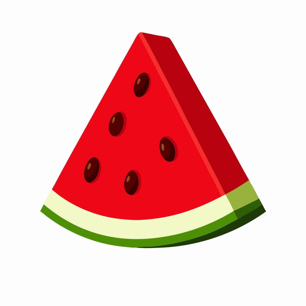 Isometric Slice of Watermelon Illustration vector
