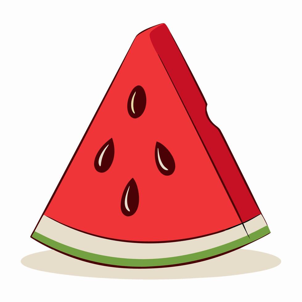 Red Watermelon Slice with Seeds Summer Fruit vector