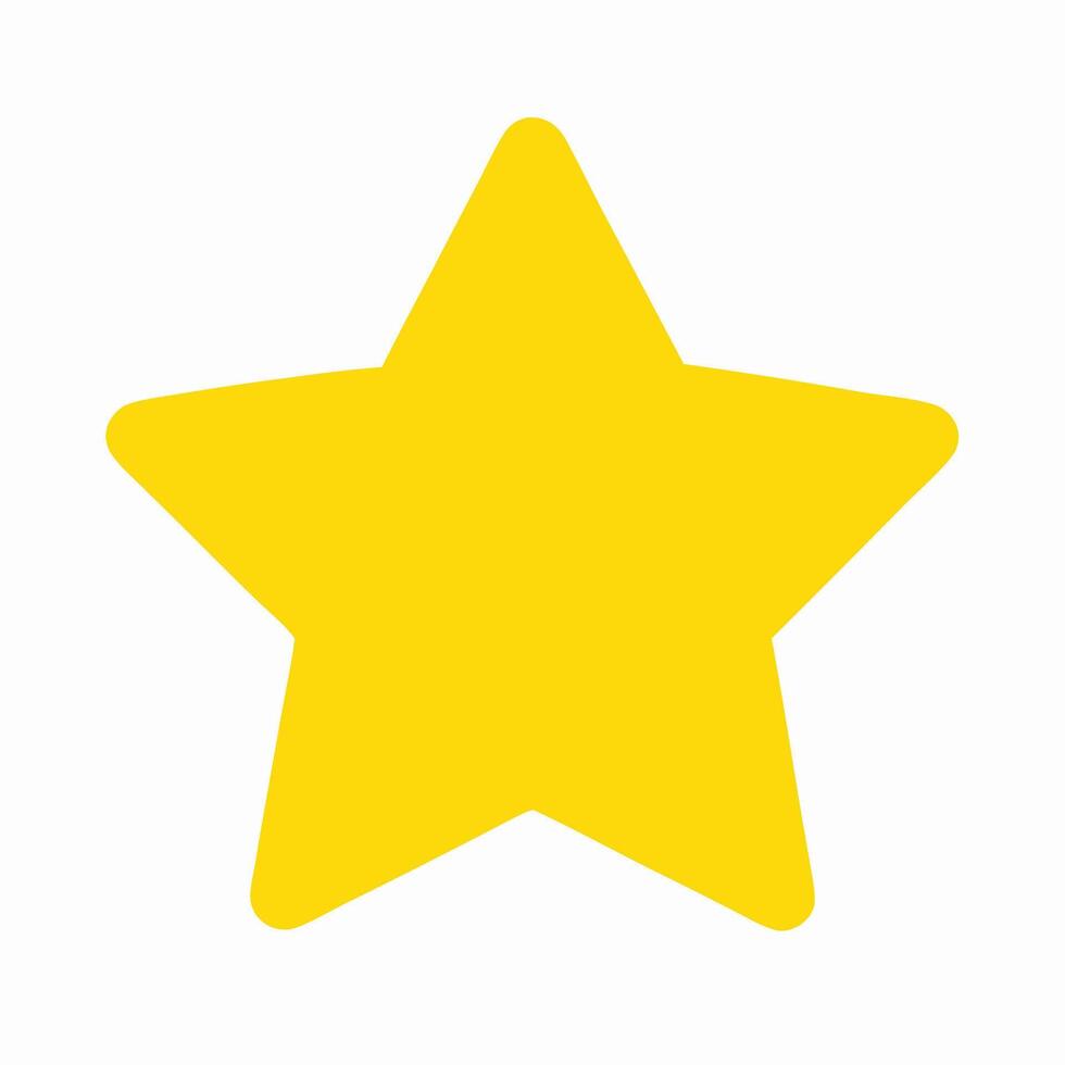 Yellow Five Pointed Star Icon, Simple Design vector