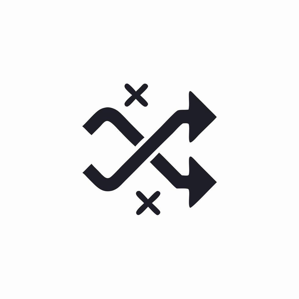 Cross Arrows Icon Decision, Choice, Switch, Change vector