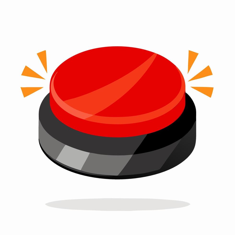Red Emergency Button Illustration Big Push Button vector