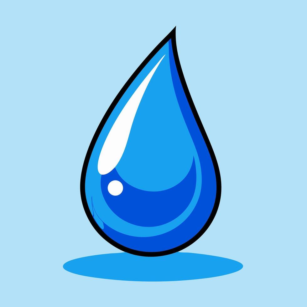 Blue Water Drop Illustration, Simple Design vector
