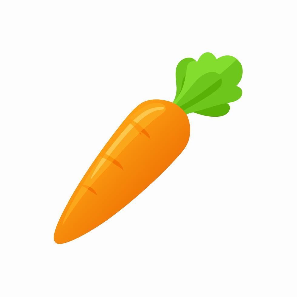Single Orange Carrot Vegetable Clipart Icon vector