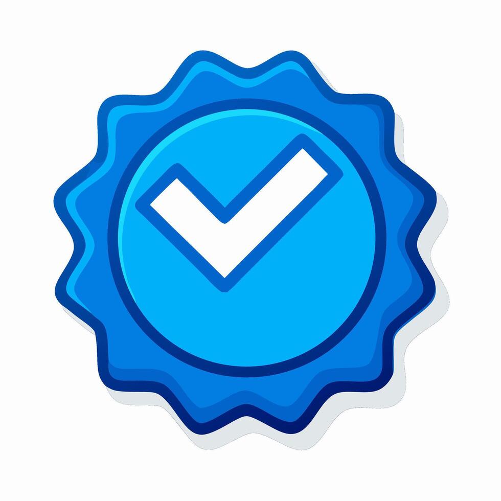 Blue Checkmark Badge Approved Seal of Quality vector