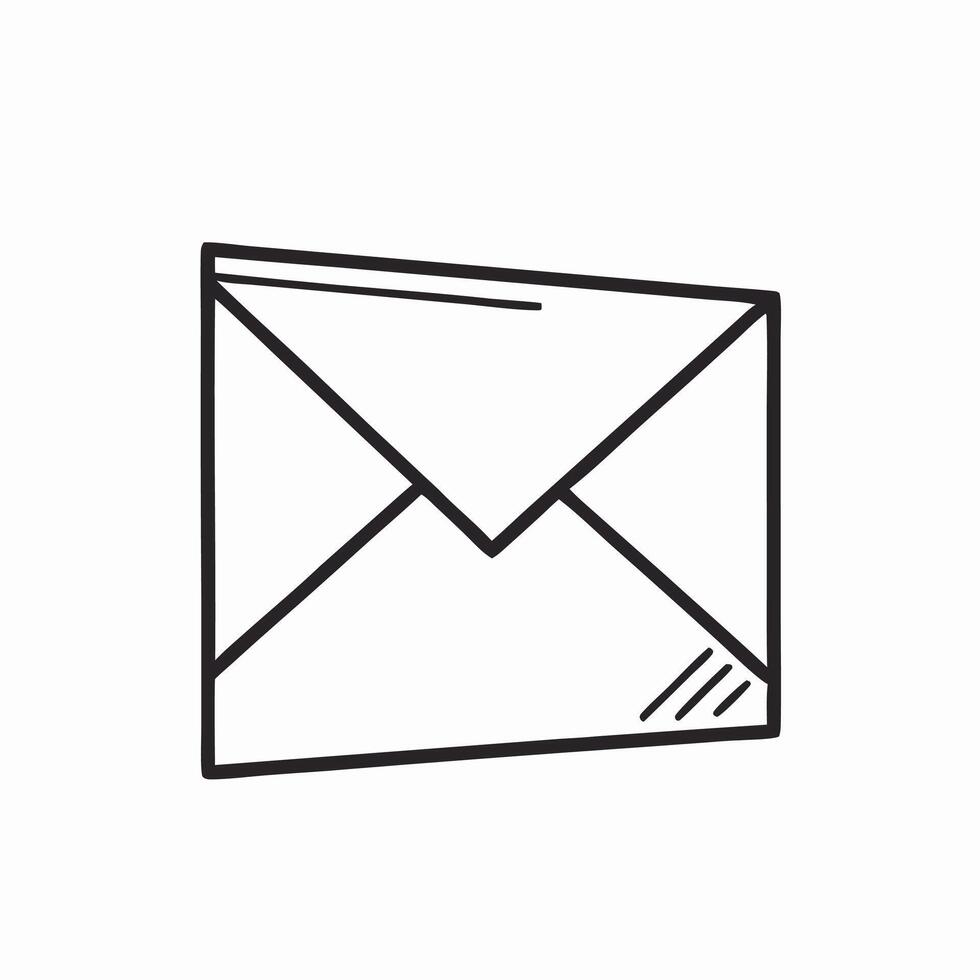 Hand drawn Envelope Icon Simple Mail Graphic vector