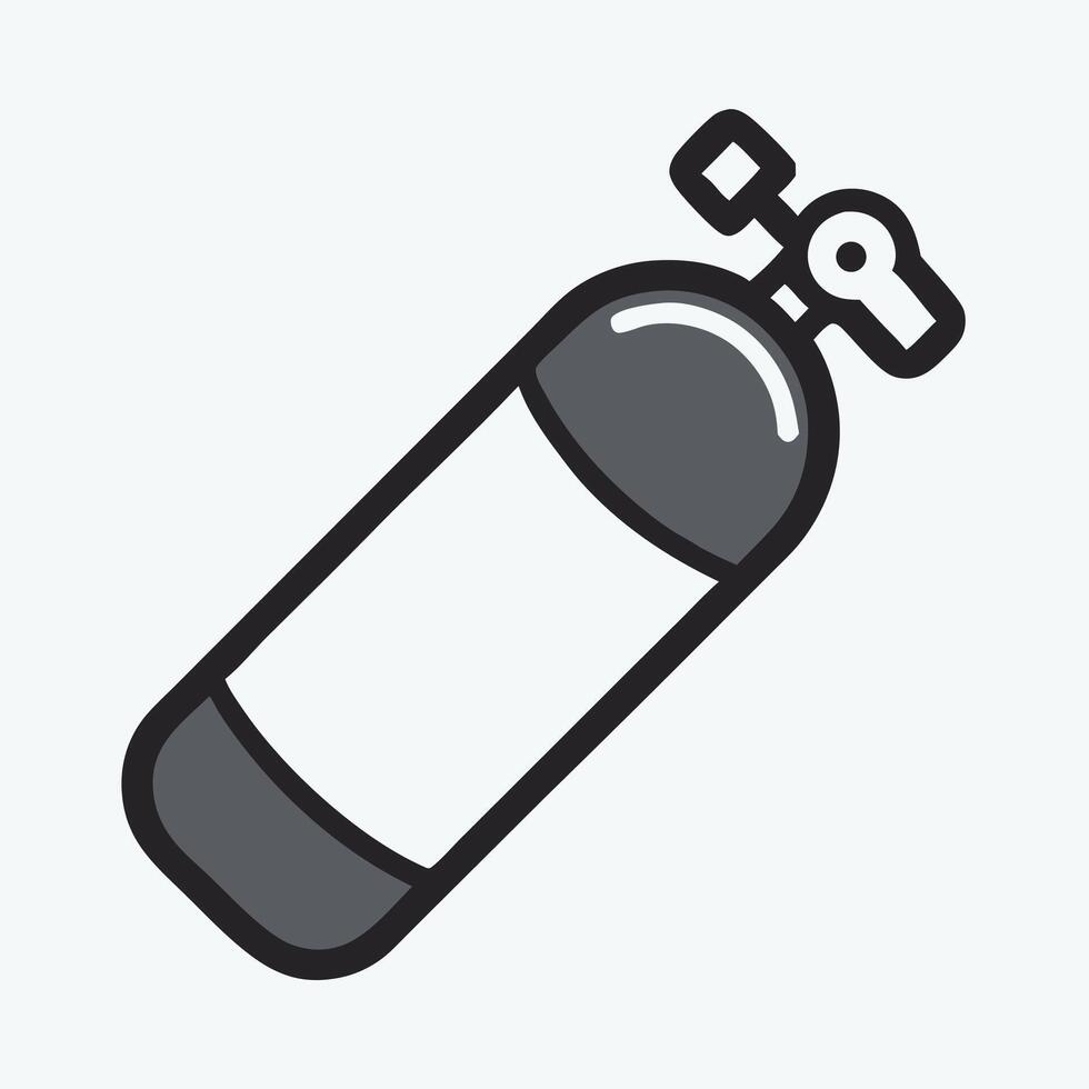 Scuba Diving Tank Icon Compressed Air Cylinder Illustration vector