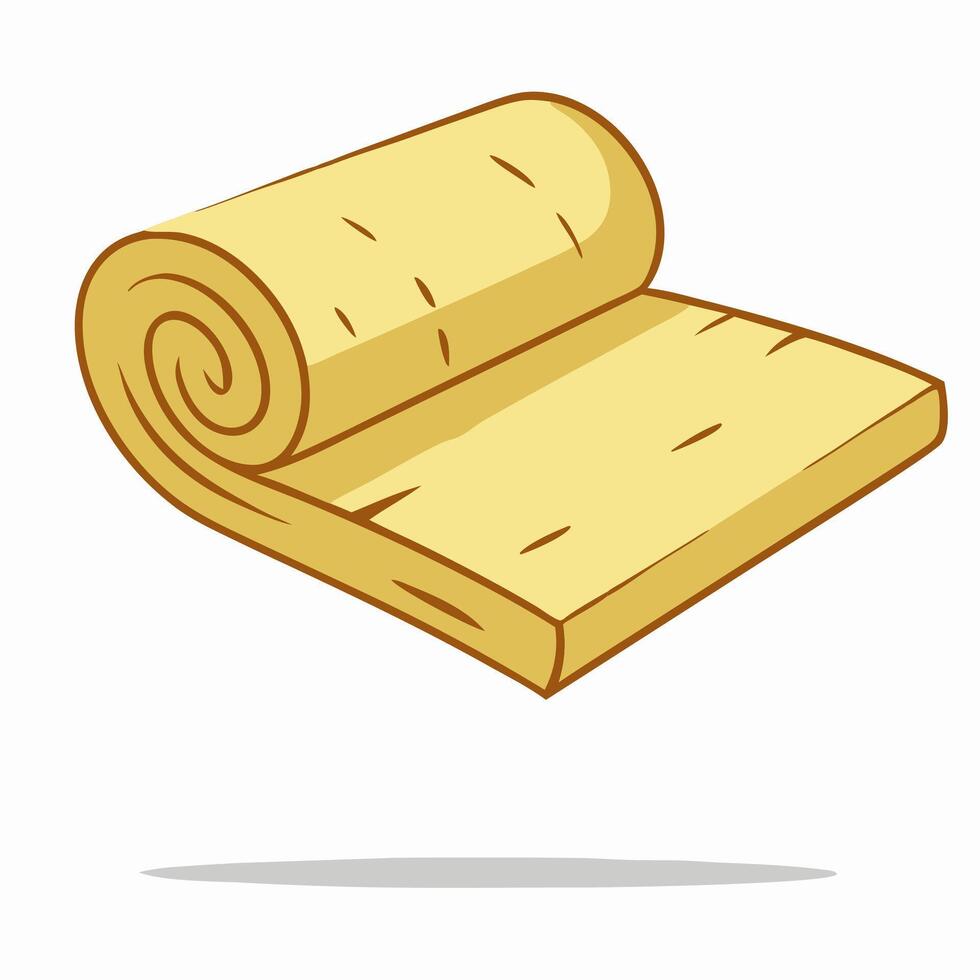Rolled Insulation Batts Fiberglass, Yellow, Home Improvement vector