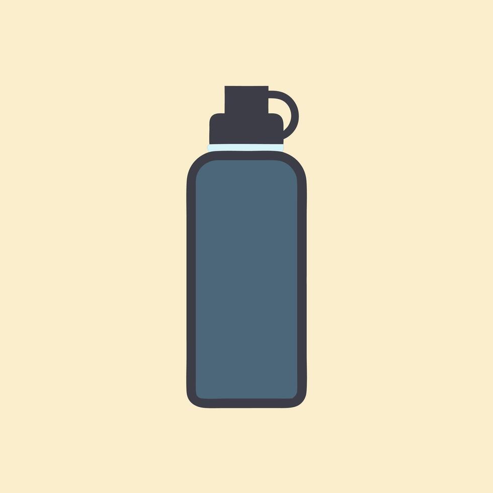 Dark Gray Water Bottle with Lid and Carry Loop Hydration Icon vector