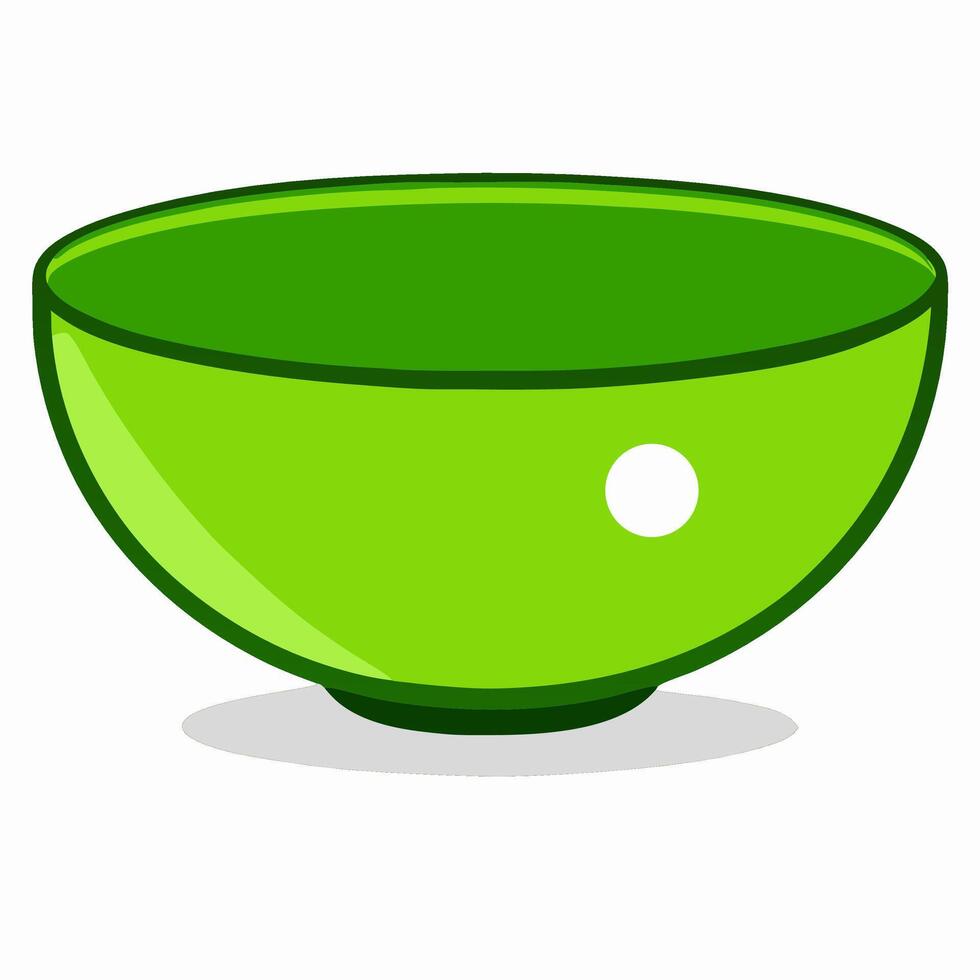 Bright Green Empty Bowl Illustration vector