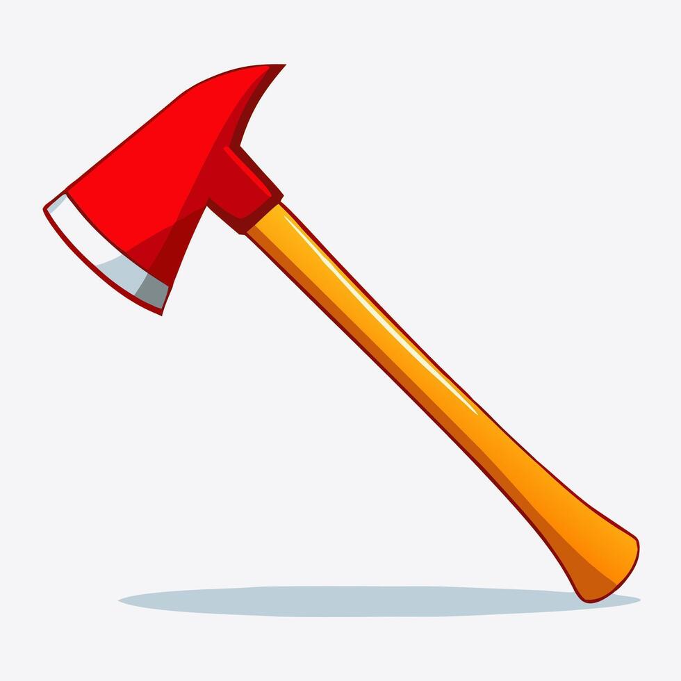 Red Firefighter Axe with Yellow Handle Illustration vector