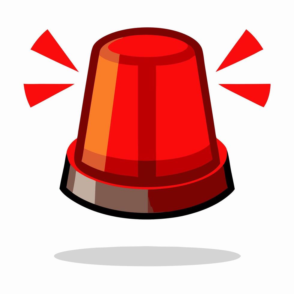 Red Emergency Flashing Light Siren Beacon Illustration vector