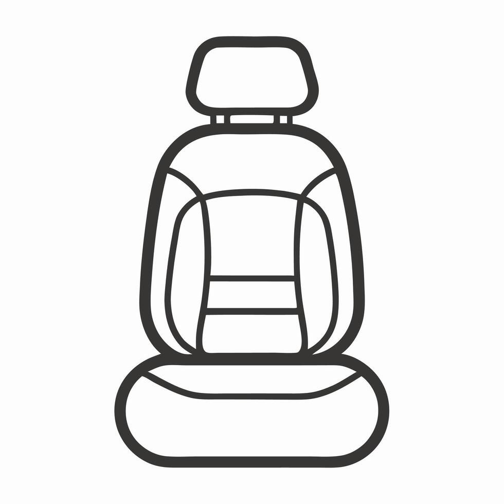 Car Seat Icon Outline Drawing of Vehicle Seat vector