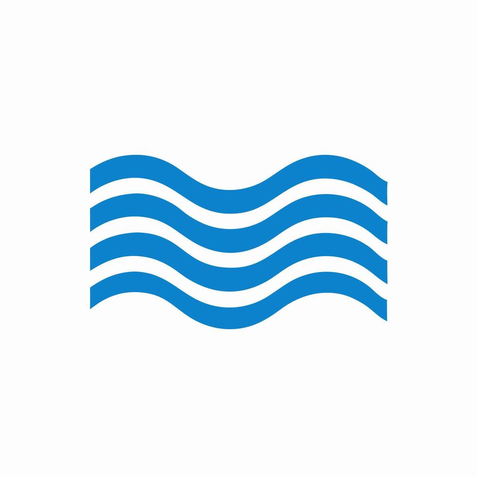 Abstract Blue Wave Stripes Design Element vector
