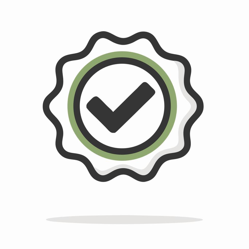 Approved Seal Checkmark Icon Green and Black Badge vector