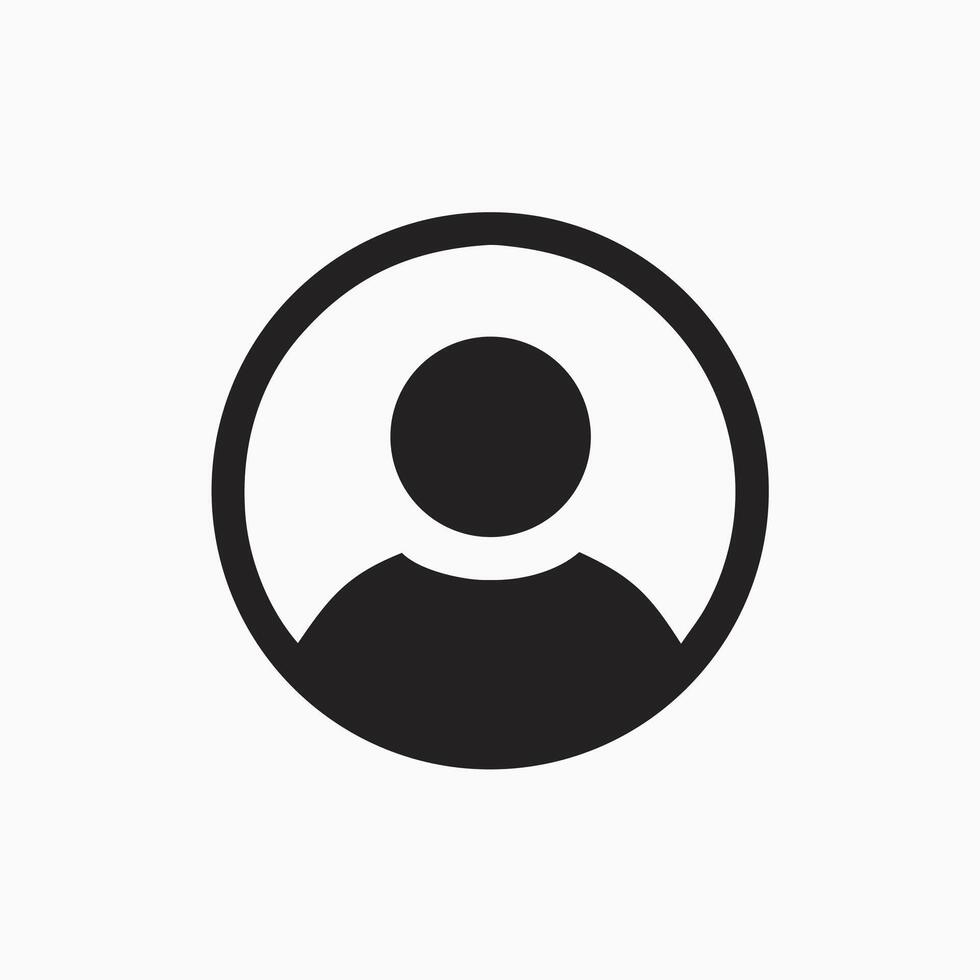 Simple Black Circle User Profile Icon Avatar vector