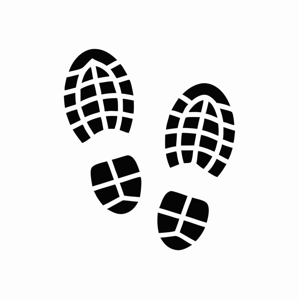 Footprints Clipart Black Boot Prints on White vector