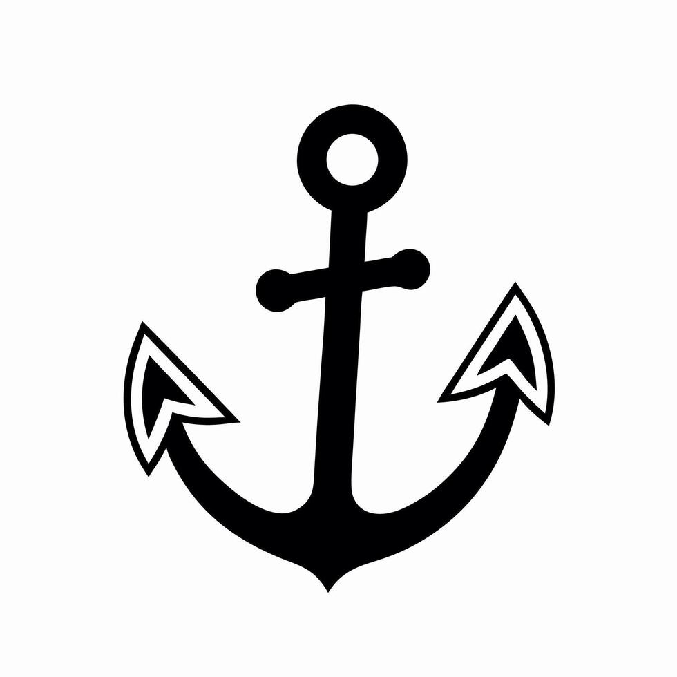 Black Anchor Icon Nautical, Marine, Maritime Symbol vector
