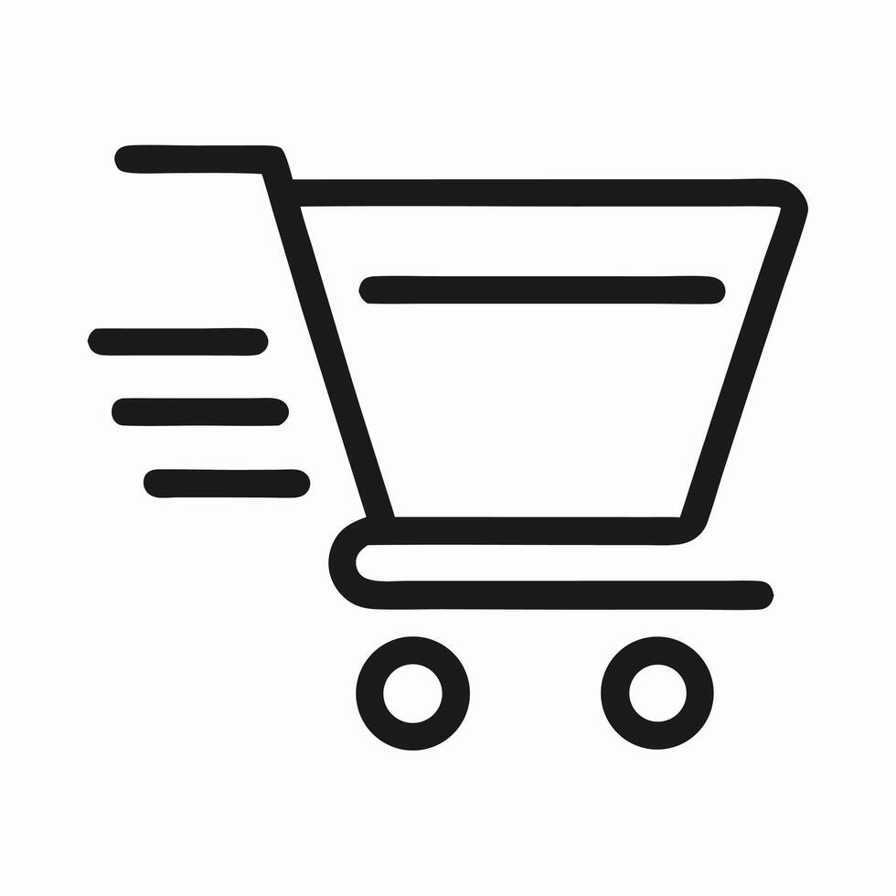 Fast Shopping Cart Icon Speedy Delivery Illustration vector