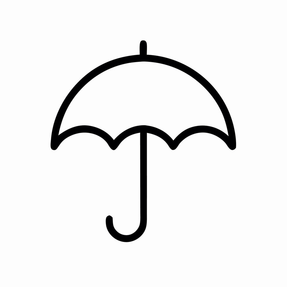 Umbrella Icon Black Outline Simple Parasol Symbol vector