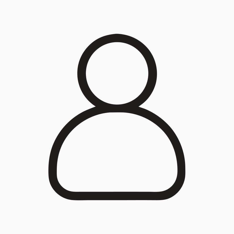 Simple Black Outline Person Icon Graphic vector
