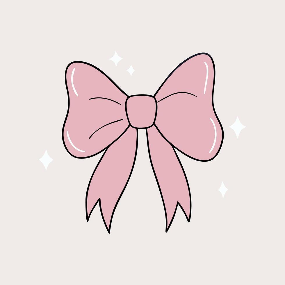 Pink Cute Bow Clipart Illustration vector