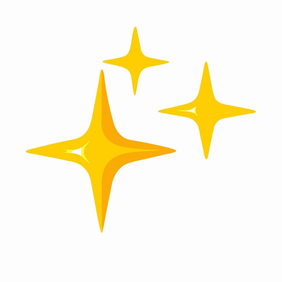 Three Shiny Gold Stars Sparkle Effect Graphic vector