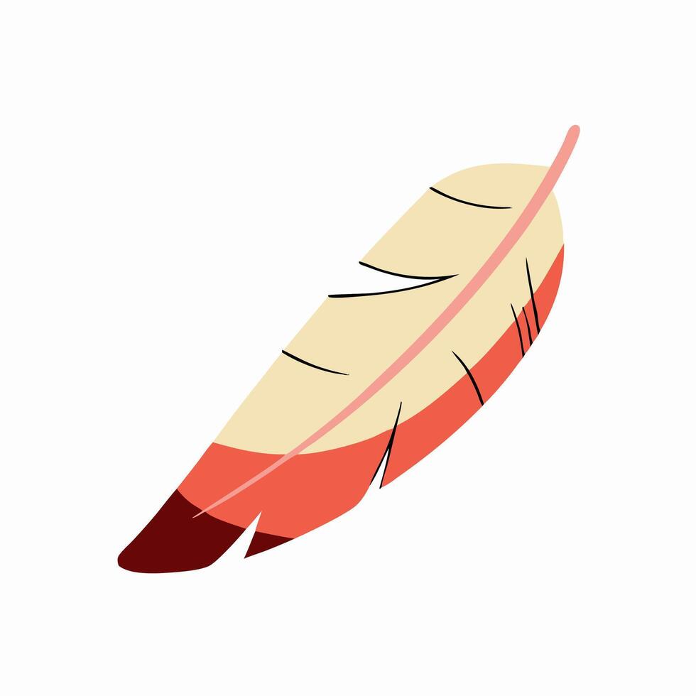 Single Colorful Bird Feather Illustration vector
