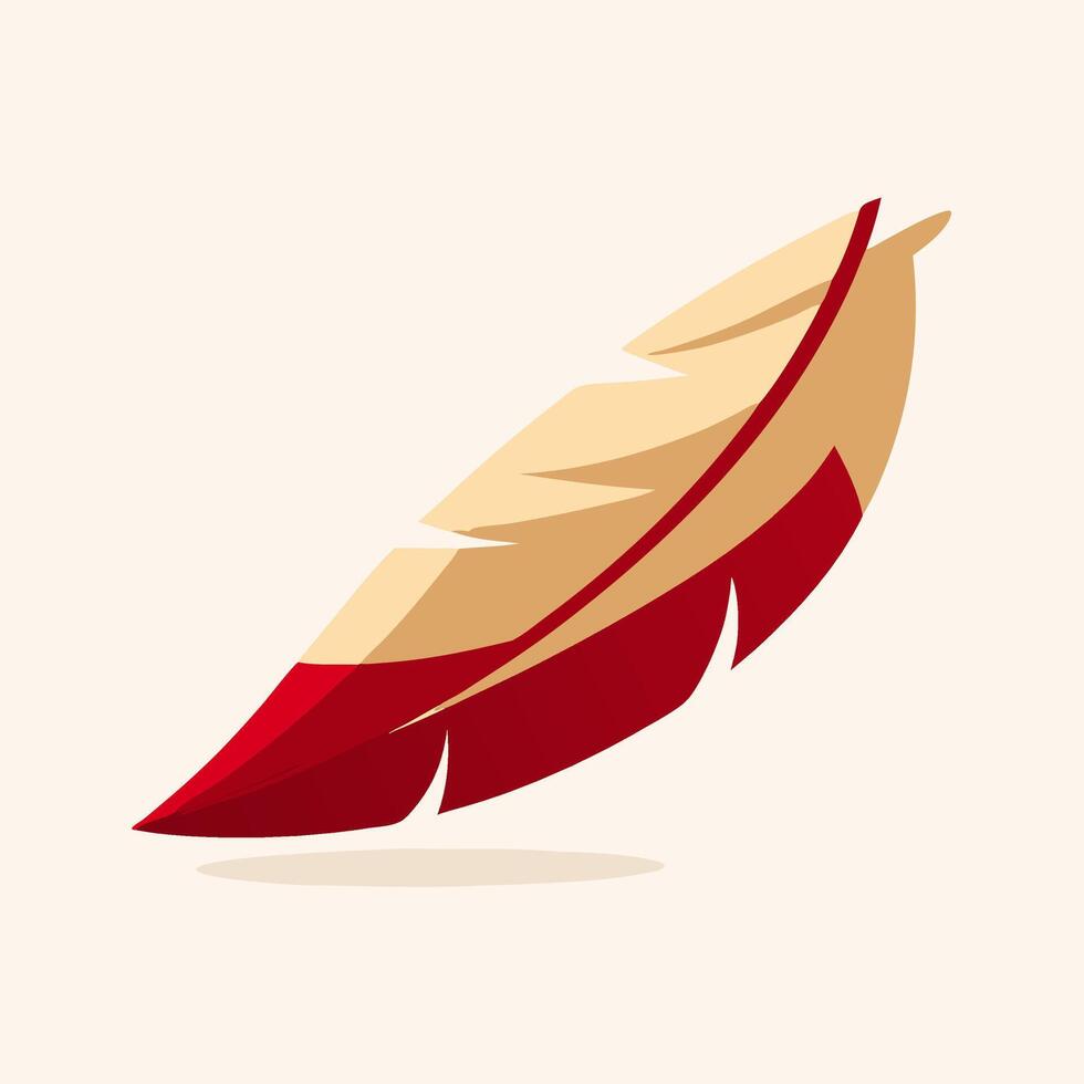 Red and Beige Feather Illustration, Native American Design Element vector