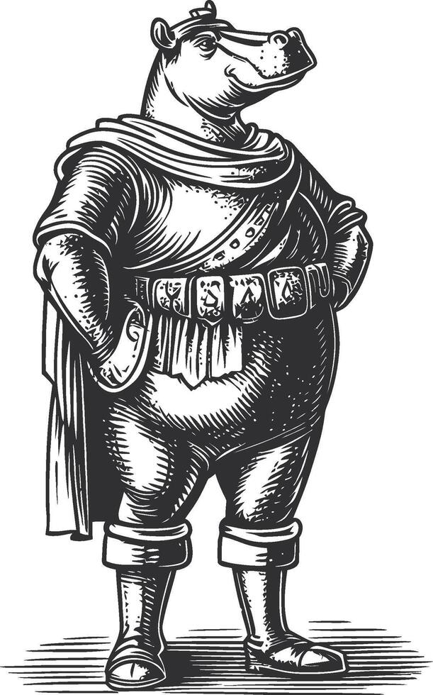Heroic Cartoon Bear in Armor Illustration for Art Projects vector
