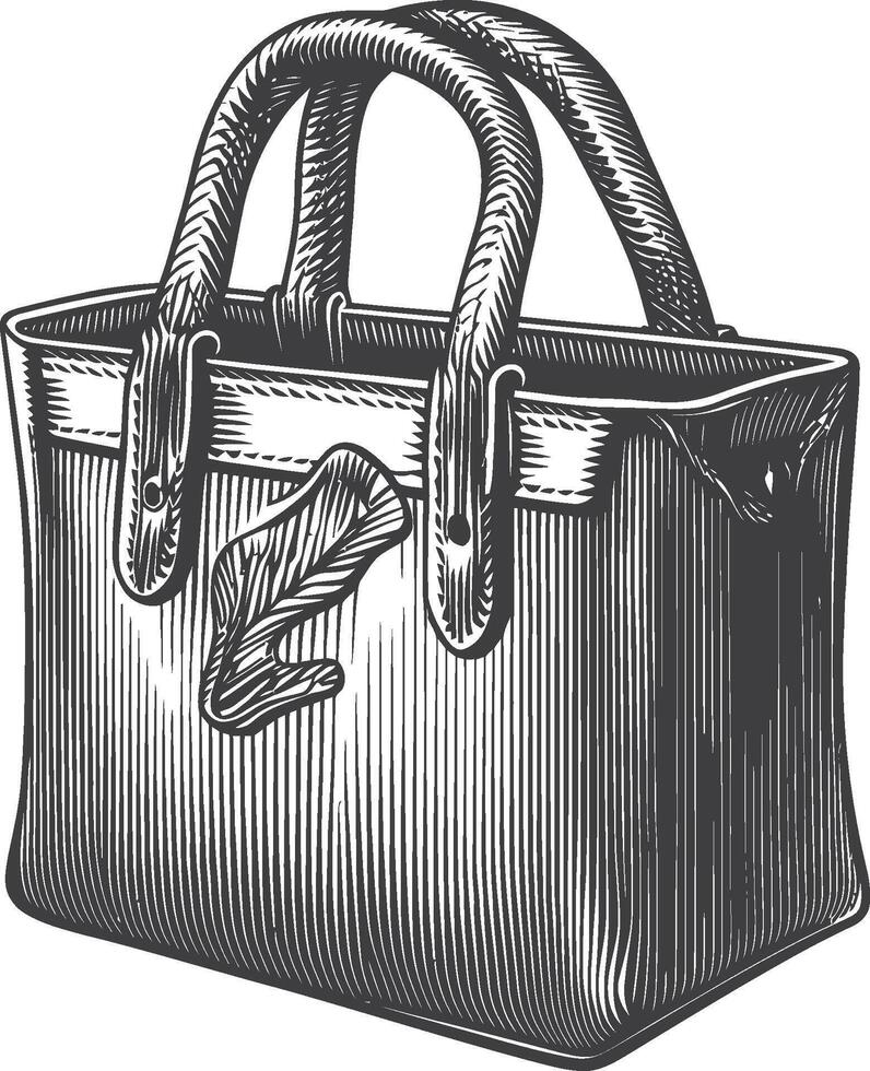 Vintage Hand-Drawn Tote Bag Illustration in Style for Art Use vector