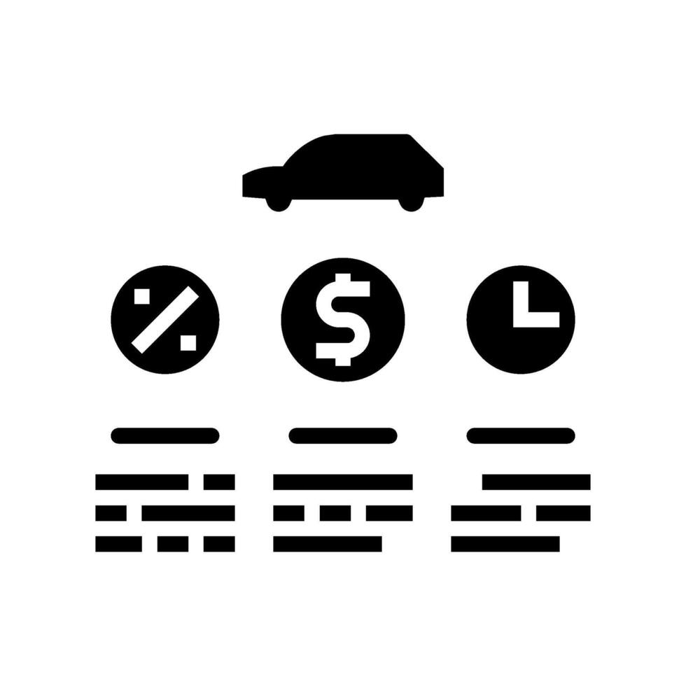 finance options car dealership glyph icon illustration vector