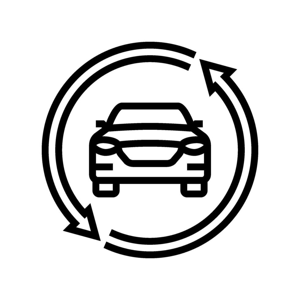 used car dealership line icon illustration vector