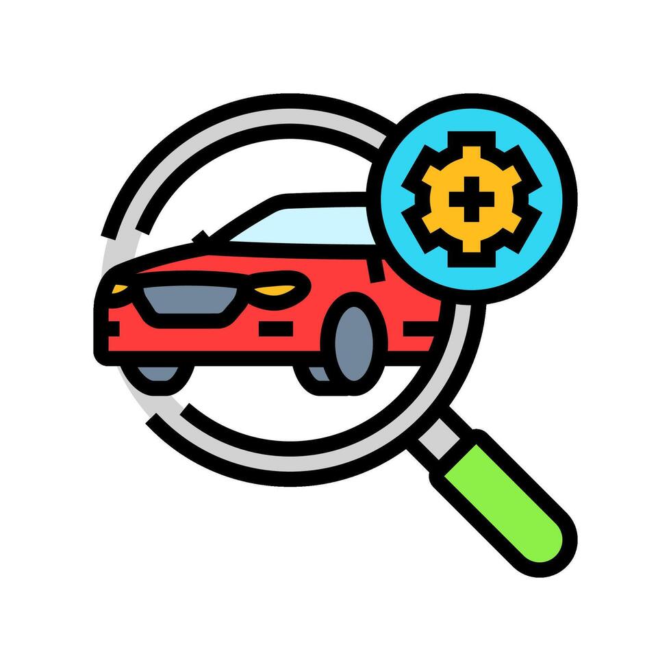 vehicle inspection car dealership color icon illustration vector