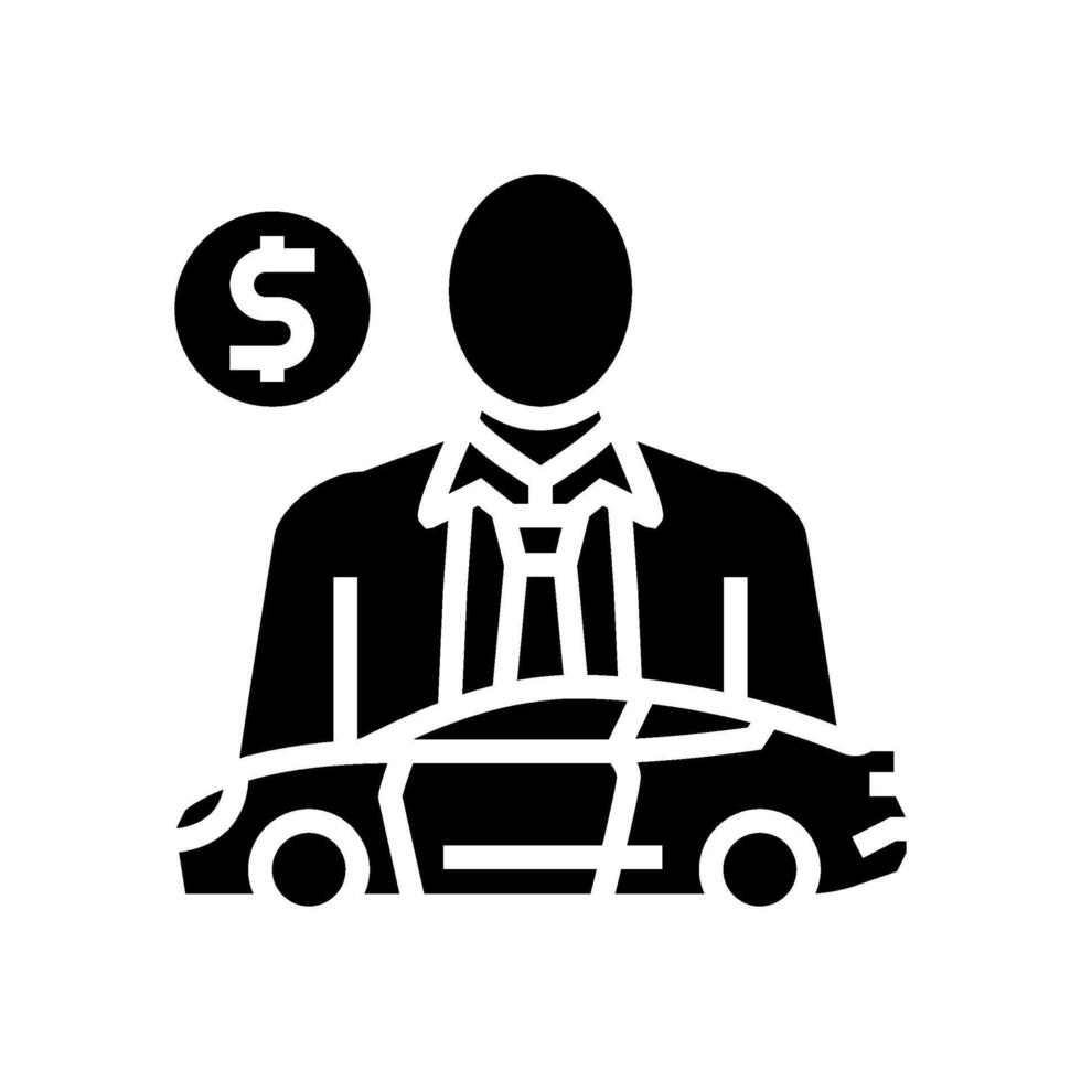 salesperson car dealership glyph icon illustration vector