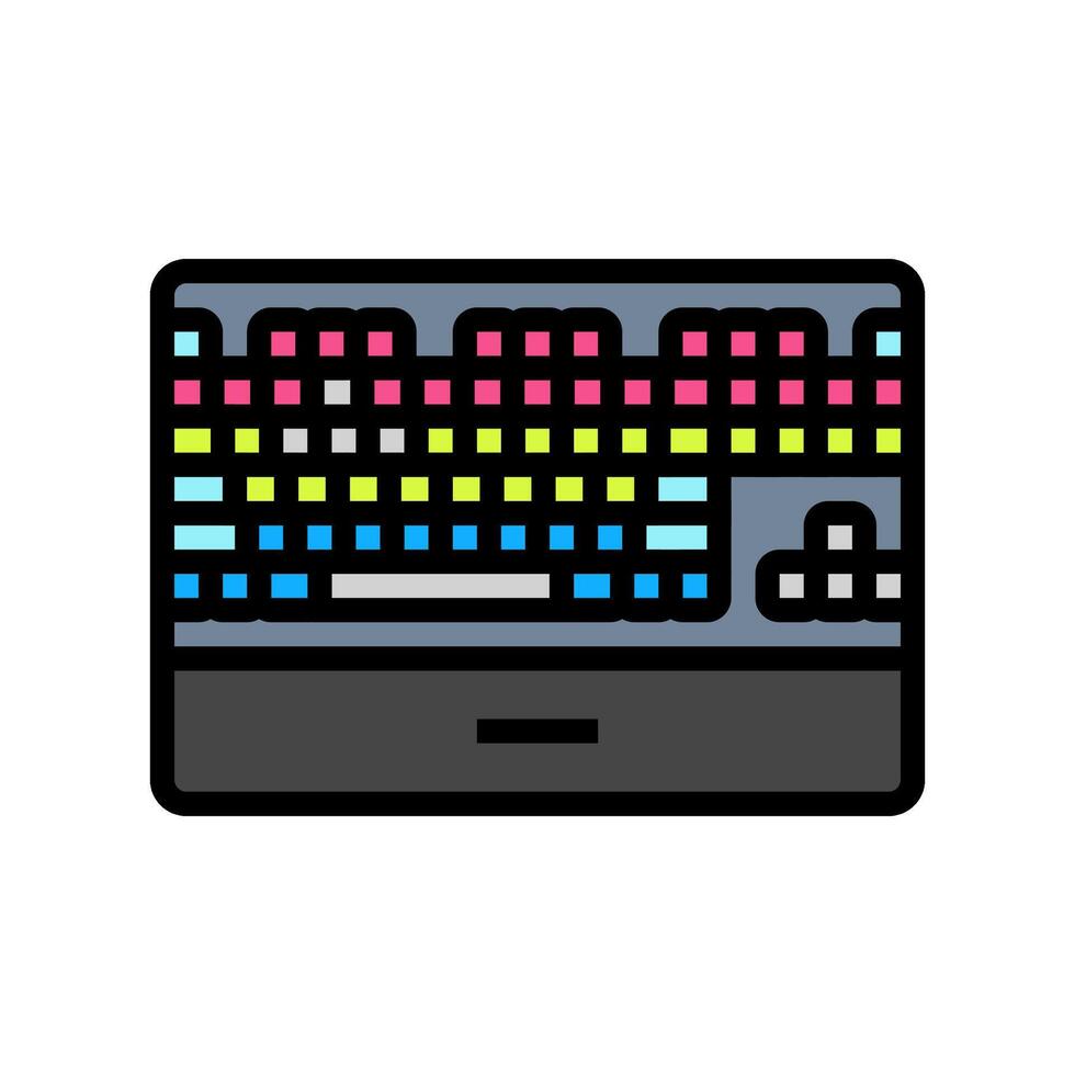 mechanical keyboard gaming pc color icon illustration vector