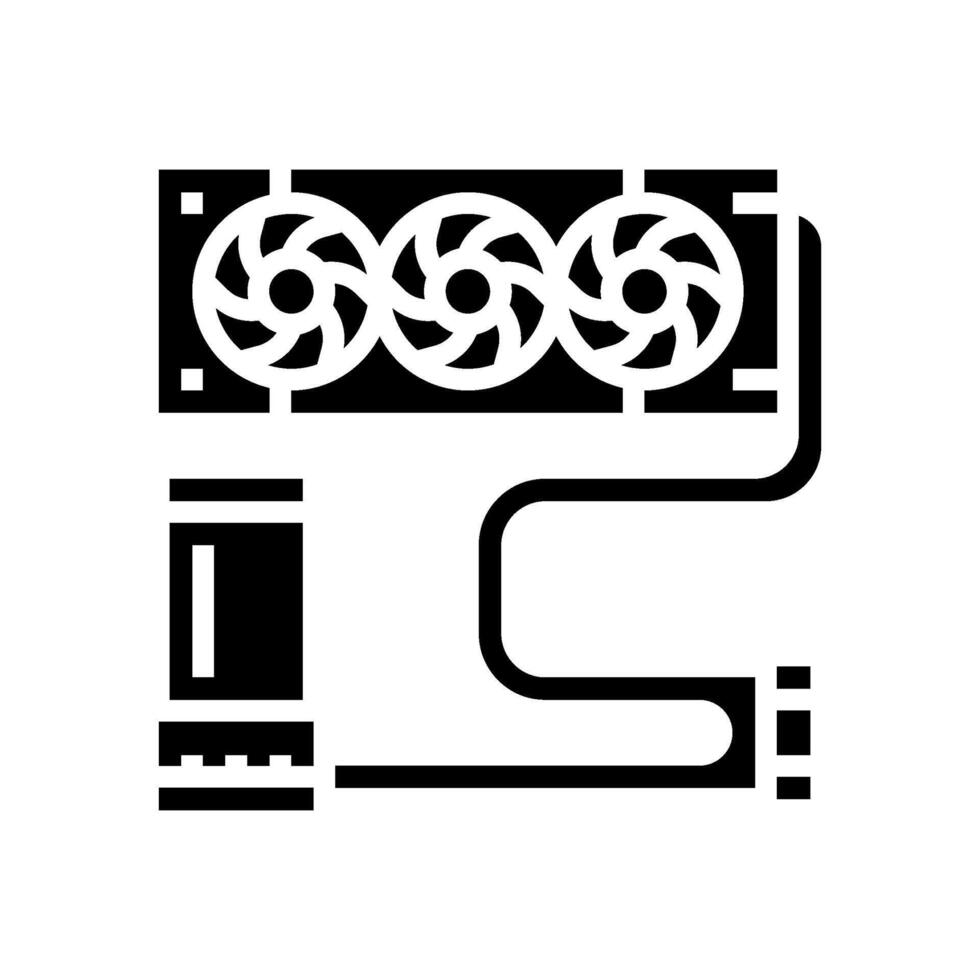 liquid cooling system gaming pc glyph icon illustration vector