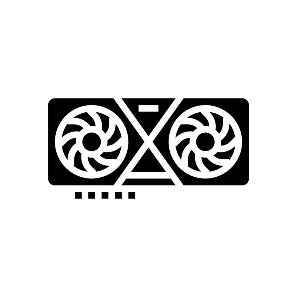 high performance graphics card gaming pc glyph icon illustration vector