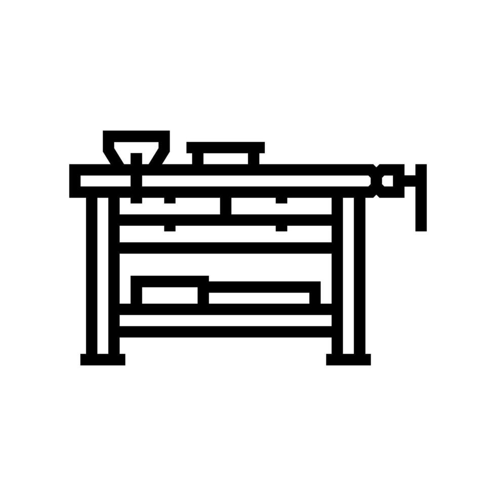 workbench vice clamp garage line icon illustration vector