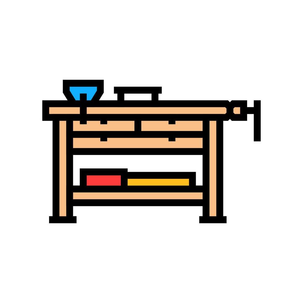 workbench vice clamp garage color icon illustration vector