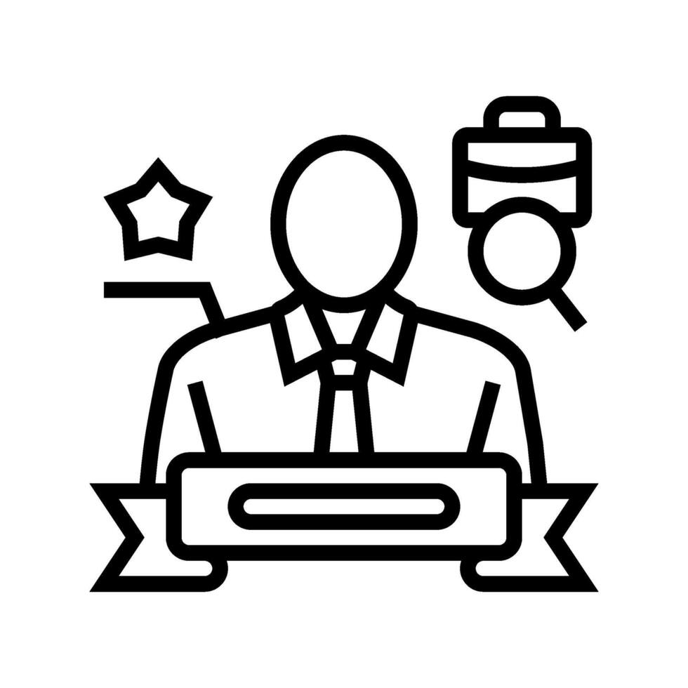 personal branding for candidates head hunting line icon illustration vector
