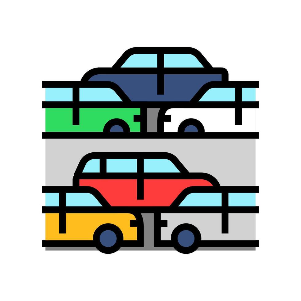 traffic flow highway road color icon illustration vector