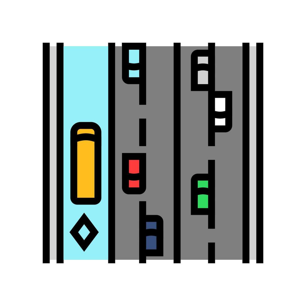 hov lane highway road color icon illustration vector