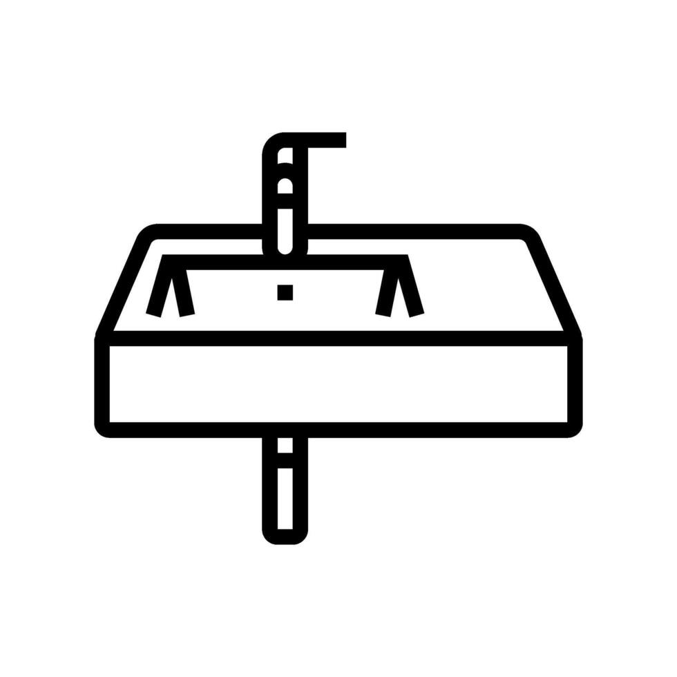 wall mounted sink line icon illustration vector