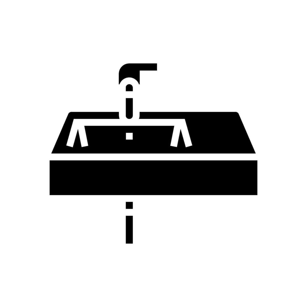 wall mounted sink glyph icon illustration vector