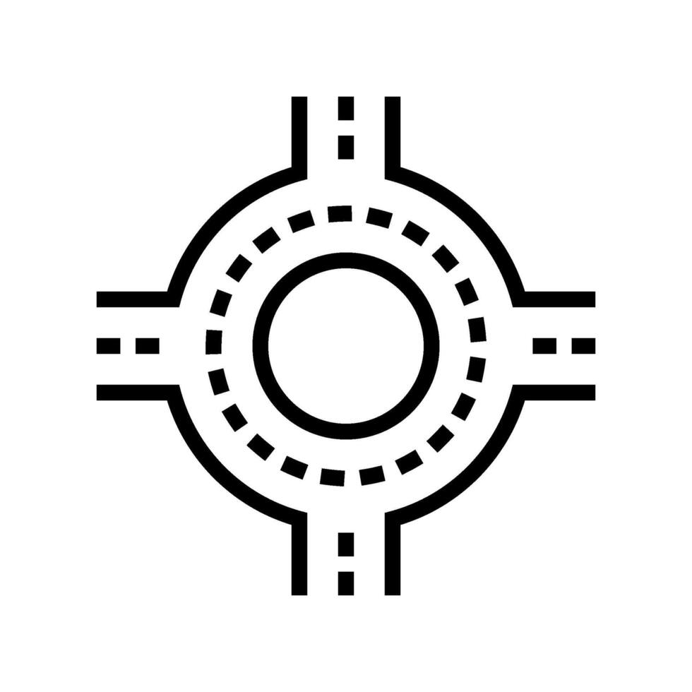 junction highway road line icon illustration vector