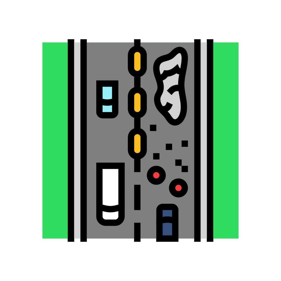 construction zone highway road color icon illustration vector
